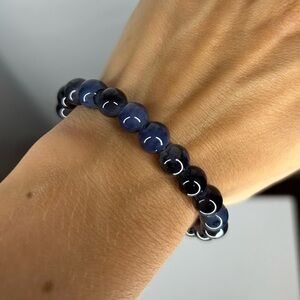 Dark blue/black hand crafted beaded bracelets